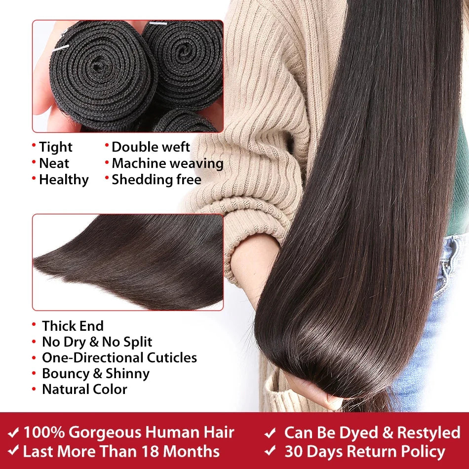 10 Bundles Deal - 8A Virgin Hair (Varied Length 18"-28") Straight/Body/Deep