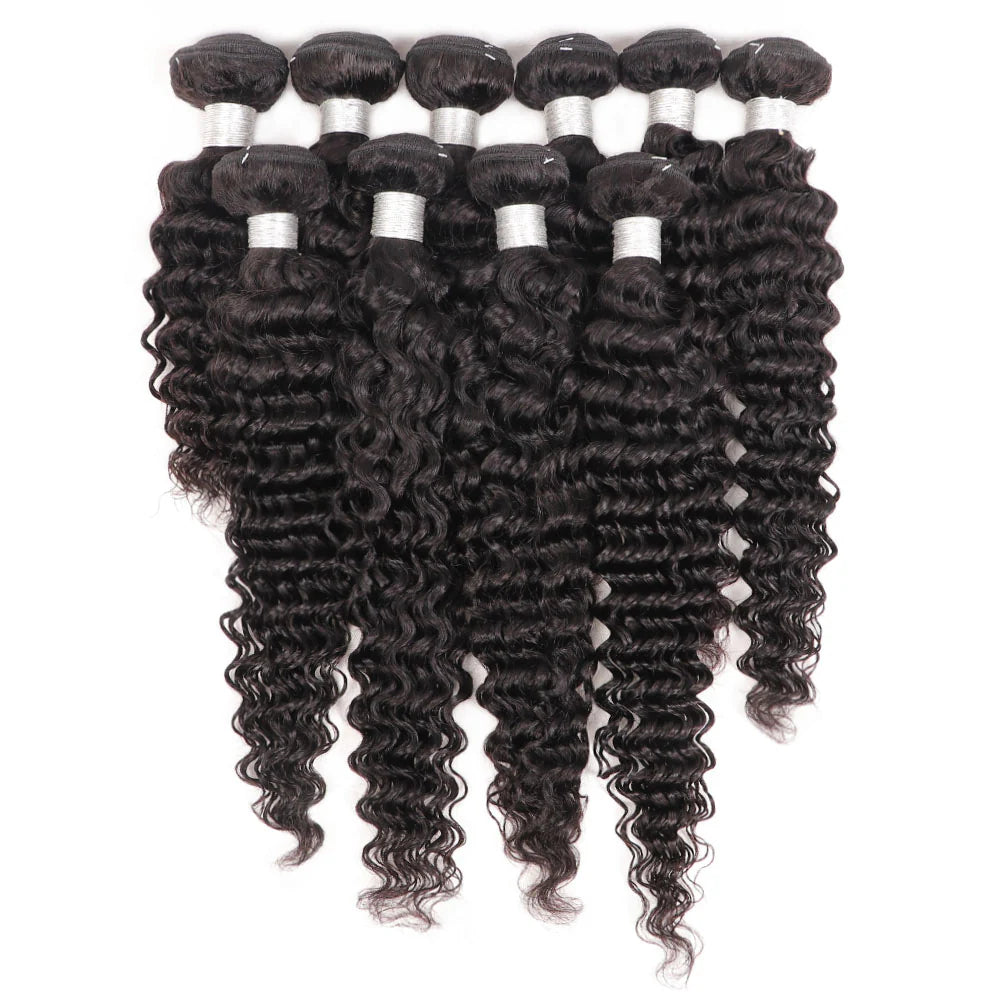 30 Bundles Deal - 10A Indian Virgin Hair (Varied Length 10"-28") Straight/Body/Deep