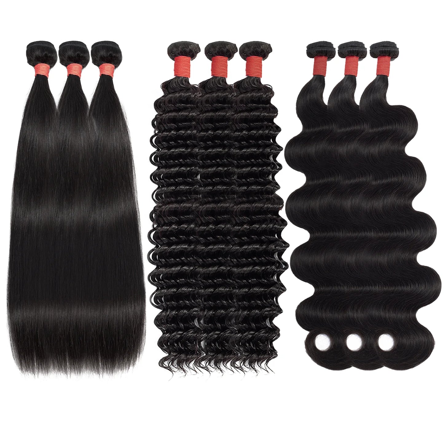 30 Bundles Deal - 10A Indian Virgin Hair (Varied Length 10"-28") Straight/Body/Deep