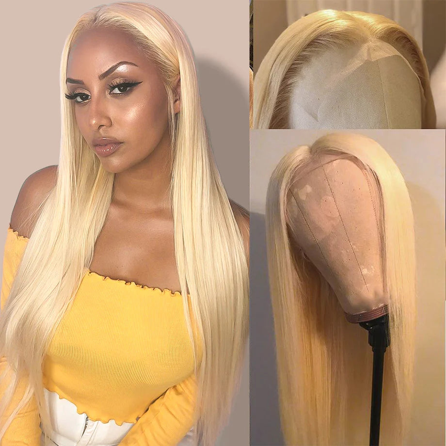 #613 Blonde 13x4 HD Lace Front Wigs Straight Human Hair Blonde Wig