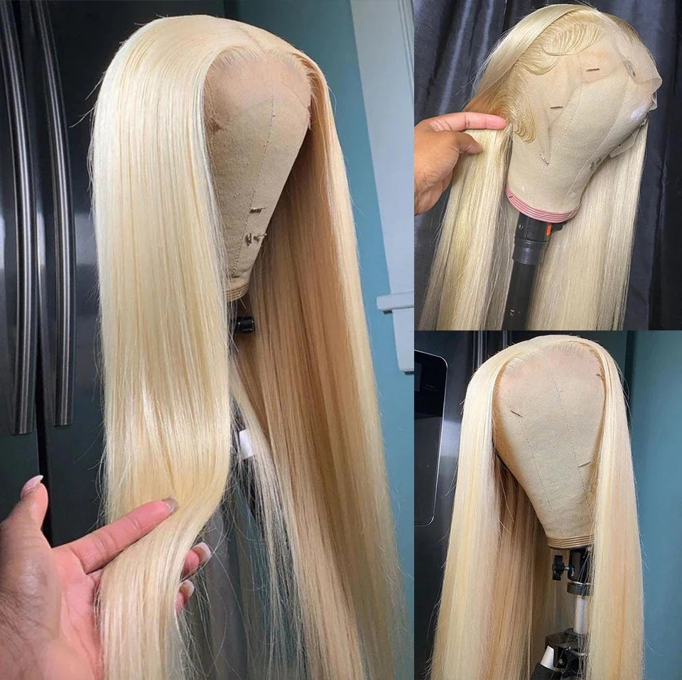 #613 Blonde 13x4 HD Lace Front Wigs Straight Human Hair Blonde Wig