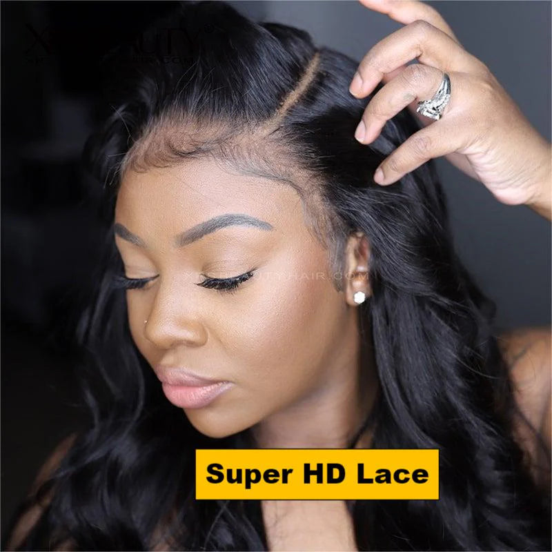 Super HD Lace Body Wave Wigs 13x4 Front 180% Density Pre-Plucked Virgin Human Hair