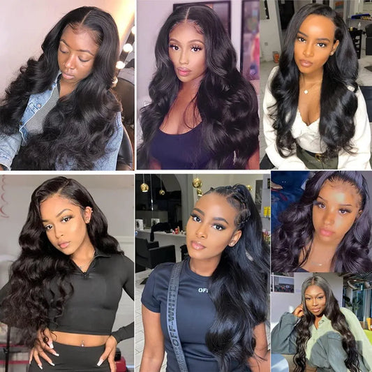 Body Wave Wigs 13x4 Lace Front 150% Density Pre-Plucked Virgin Human Hair