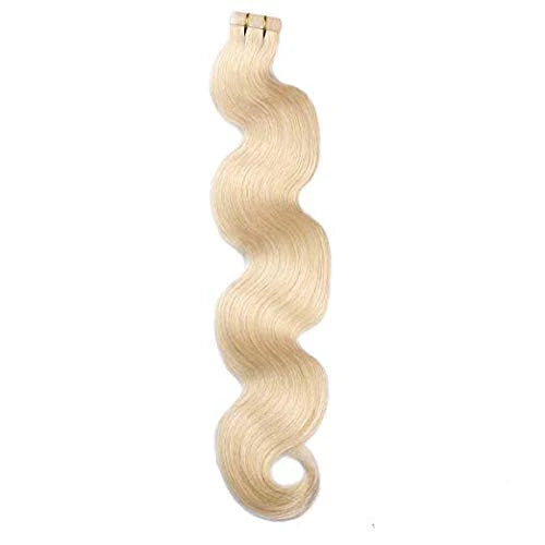 10A Blonde Body Wave Tape Ins Human Hair Extension #613