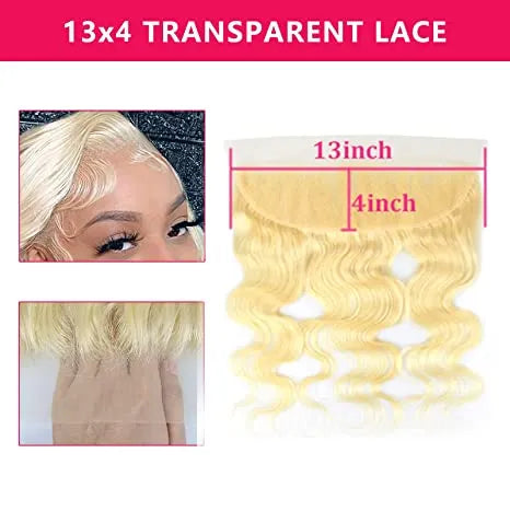 #613 13*4 Body Wave Blonde Human Hair HD Lace Frontal