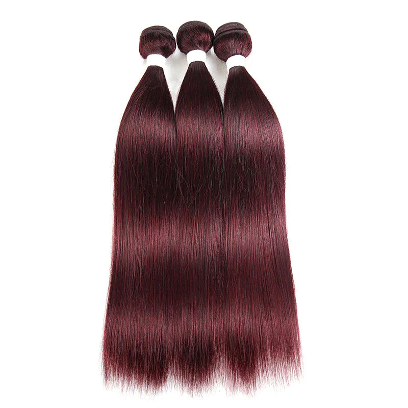 99J Red Wine Burgundy Color Straight Hair Bundle