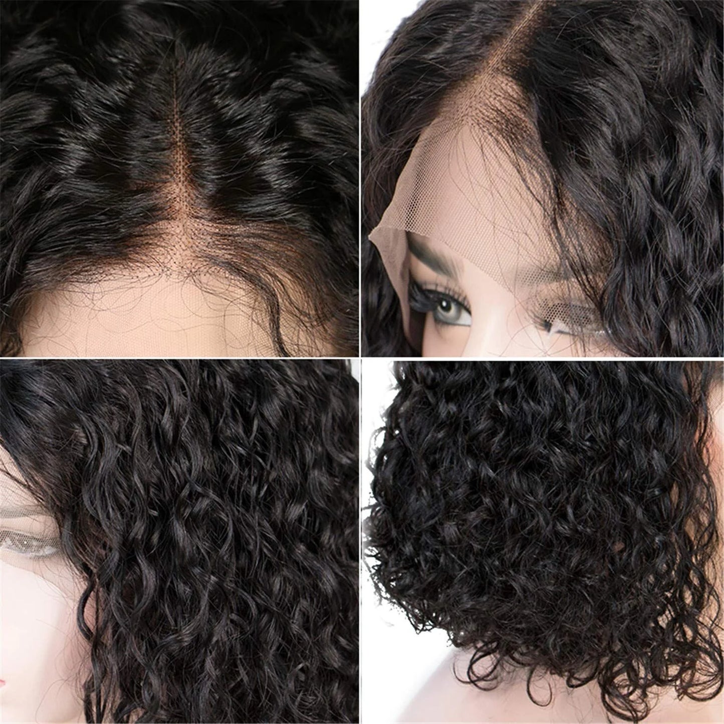 Brazilian Short Curly Hair Bob Wigs 13x4 Lace Front Human Hair Wigs