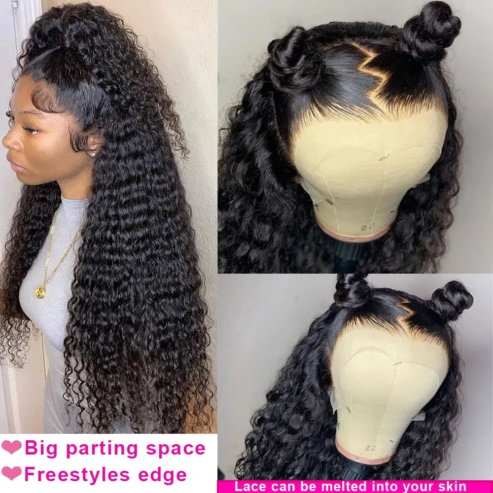 8A Deep Wave Wigs 13x4 Lace Front 130% density