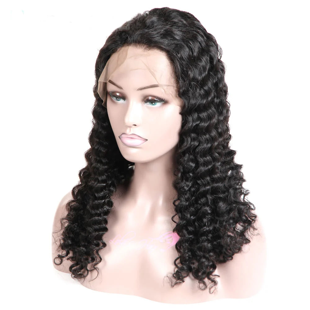 Deep Wigs 13x4 Transparent Lace Front 150% Density Pre-Plucked Virgin Human Hair