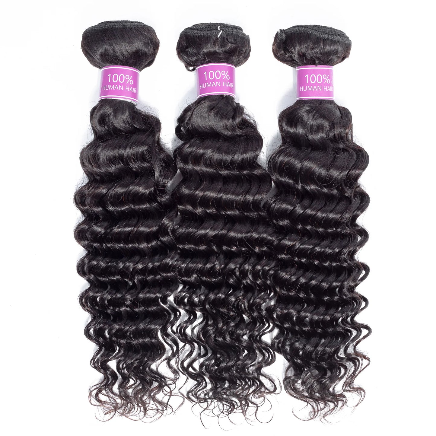 8A Deep Wave Brazilian Human Hair Bundle Natural Color