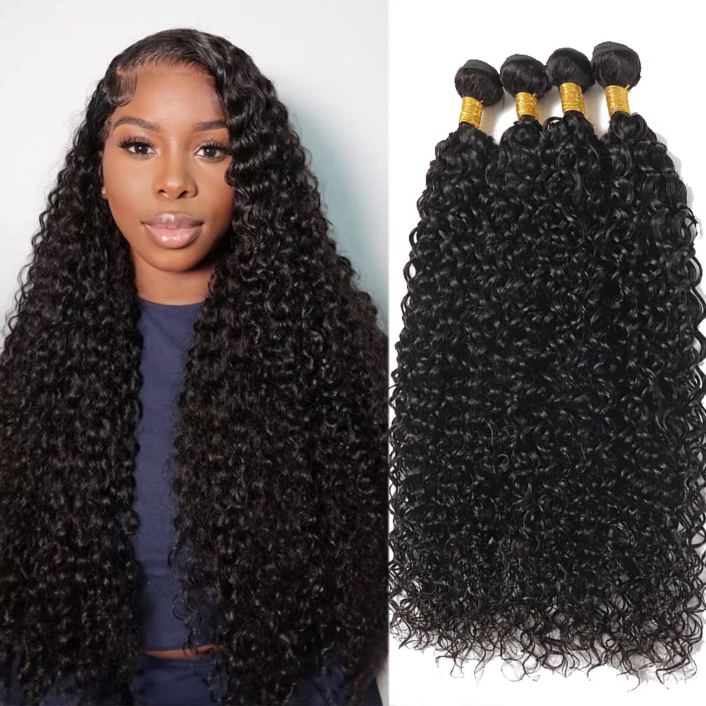 8A Kinky Curly 100% Brazilian Human Hair Bundle in Natural Black