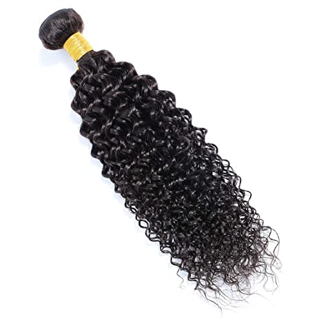 8A Kinky Curly 100% Brazilian Human Hair Bundle in Natural Black