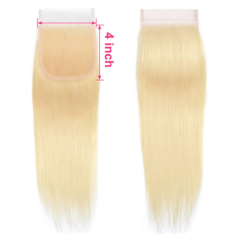 #613 Straight Blonde HD Lace Closure 4"x4"