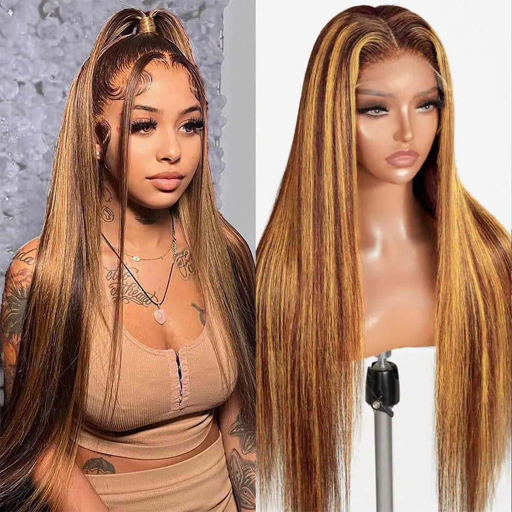 Straight Highlight Honey Blonde 13*4 Wigs