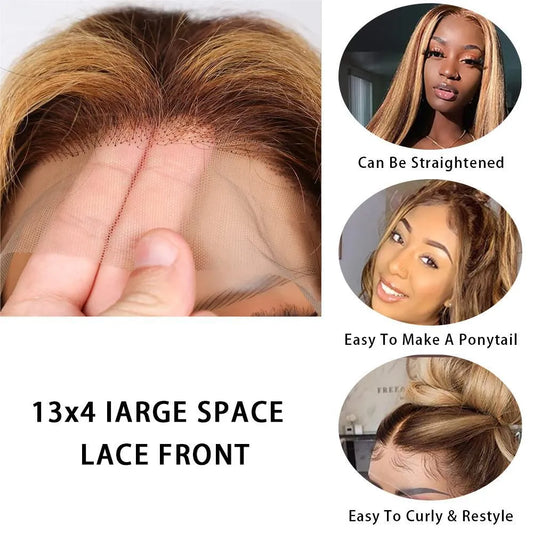 Straight Highlight Honey Blonde 13*4 Wigs