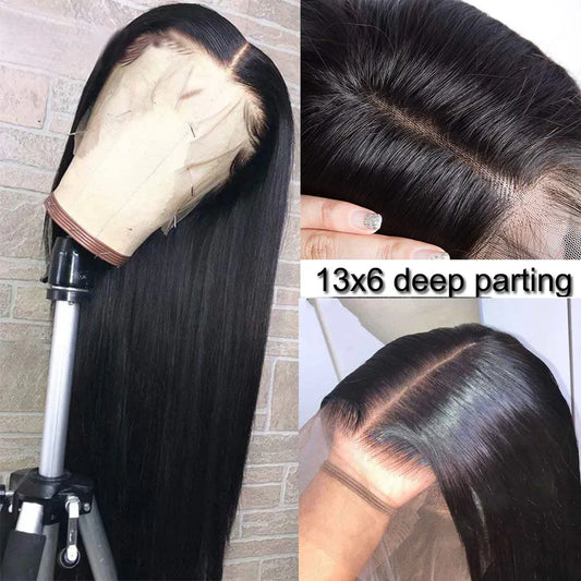 Straight Wigs 13x6 Front 180% Density Pre-Plucked Virgin Human Hair