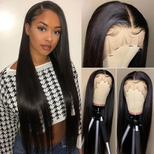 Straight Wigs 13x4 Lace Front 150% Density Pre-Plucked Virgin Human Hair