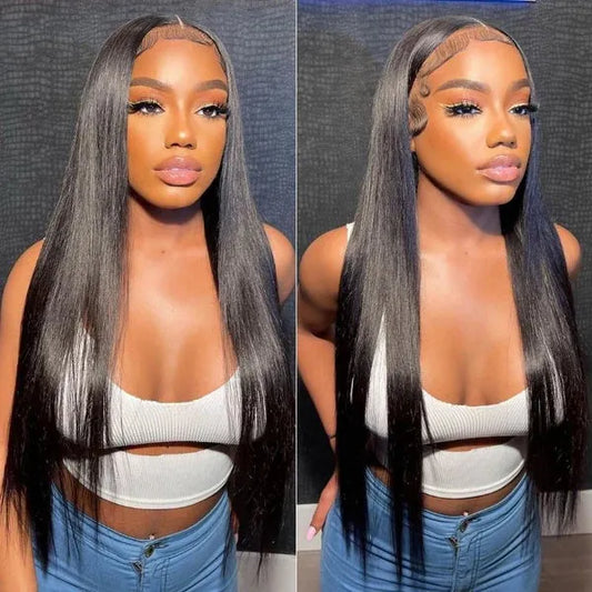 Straight 5X5 Lace Closure Glueless Wigs Virgin Human Hair