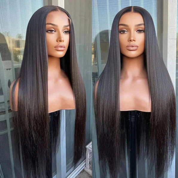 Straight 5X5 Lace Closure Glueless Wigs Virgin Human Hair