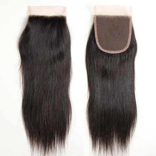 Straight Human Hair Lace Closure 4"x4"