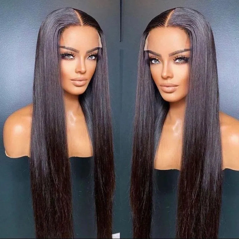 Straight 5X5 Lace Closure Glueless Wigs Virgin Human Hair