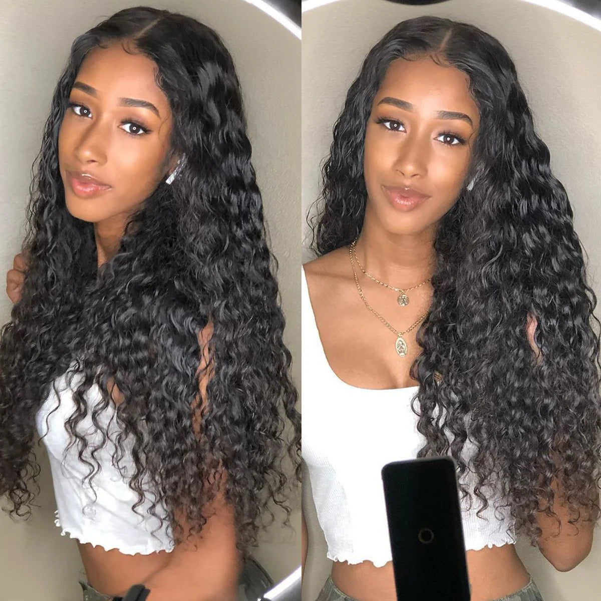 Water Wigs 4x4 Lace Closure 150% Density Pre-Plucked Virgin Human Hair Wig